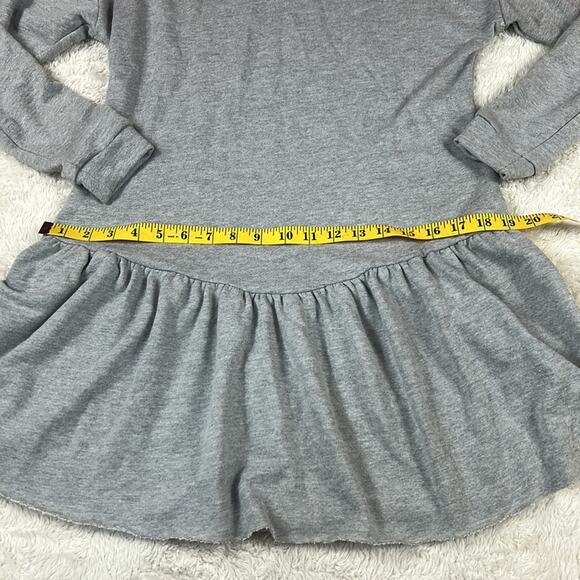 Susina long sleeve drop waist grey sweatshirt dress, size small - Picture 5 of 11